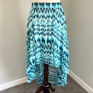 New York & Company Teal High Low Maxi Skirt